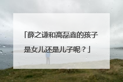 薛之谦和高磊鑫的孩子是女儿还是儿子呢？