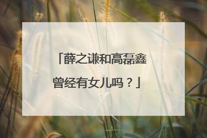 薛之谦和高磊鑫曾经有女儿吗？