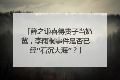 薛之谦喜得贵子当奶爸，李雨桐事件是否已经“石沉大海”？