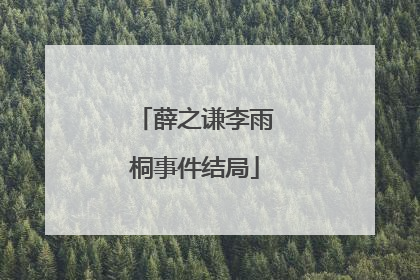 薛之谦李雨桐事件结局