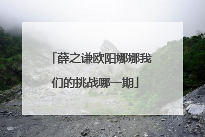 薛之谦欧阳娜娜我们的挑战哪一期