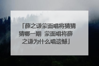 薛之谦蒙面唱将猜猜猜哪一期 蒙面唱将薛之谦为什么唱遗憾