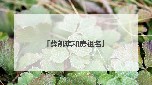 薛凯琪和房祖名