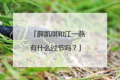 薛凯琪和江一燕有什么过节吗？