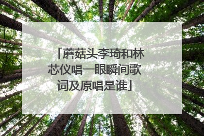 蘑菇头李琦和林芯仪唱一眼瞬间歌词及原唱是谁