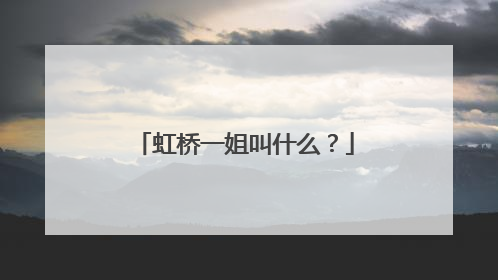 虹桥一姐叫什么？