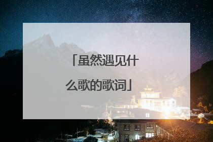 虽然遇见什么歌的歌词