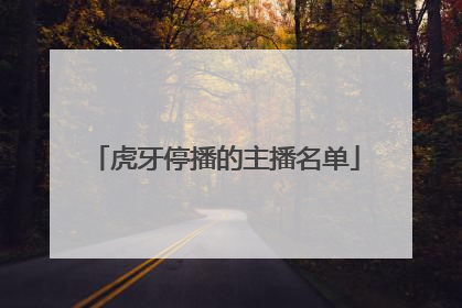 虎牙停播的主播名单