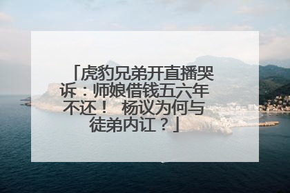 虎豹兄弟开直播哭诉:师娘借钱五六年不还! 杨议为何与徒弟内讧?