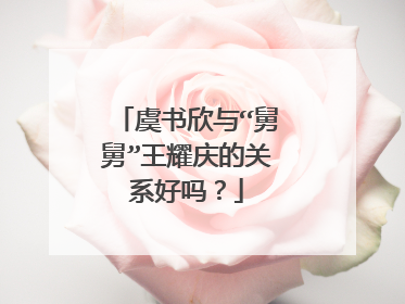 虞书欣与“舅舅”王耀庆的关系好吗？