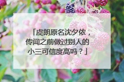 虞朗原名沈夕侬，传闻之前做过别人的小三可信度高吗？