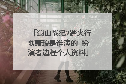 蜀山战纪2踏火行歌萧琅是谁演的 扮演者边程个人资料