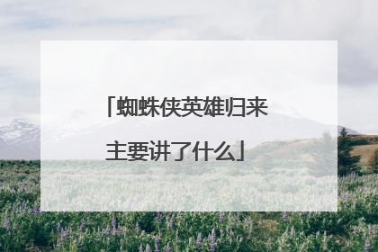 蜘蛛侠英雄归来主要讲了什么