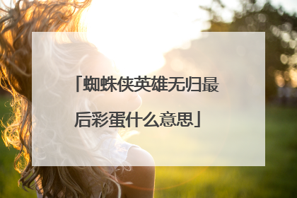 蜘蛛侠英雄无归最后彩蛋什么意思