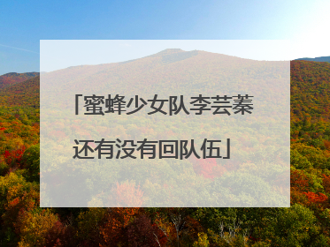 蜜蜂少女队李芸蓁还有没有回队伍