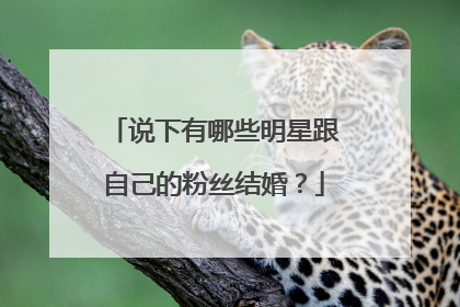 说下有哪些明星跟自己的粉丝结婚?