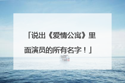 说出《爱情公寓》里面演员的所有名字！