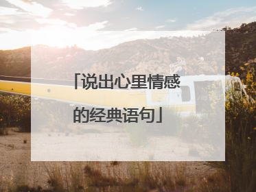 说出心里情感的经典语句