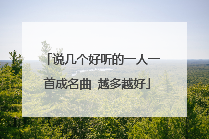 说几个好听的一人一首成名曲 越多越好