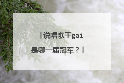 说唱歌手gai是哪一届冠军?