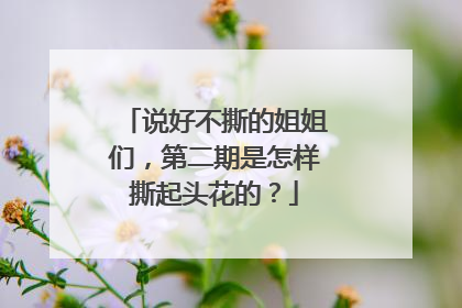 说好不撕的姐姐们，第二期是怎样撕起头花的？
