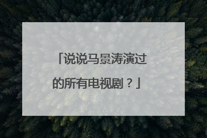 说说马景涛演过的所有电视剧?