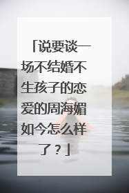 说要谈一场不结婚不生孩子的恋爱的周海媚如今怎么样了？
