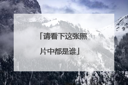请看下这张照片中都是谁