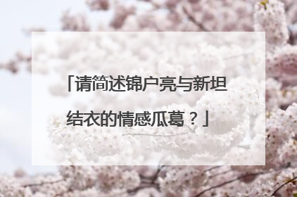 请简述锦户亮与新坦结衣的情感瓜葛？