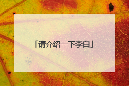 请介绍一下李白