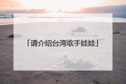 请介绍台湾歌手娃娃