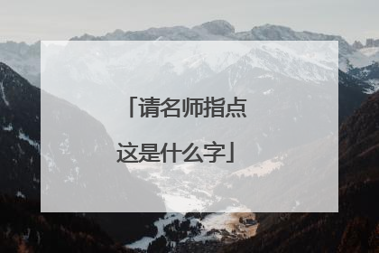 请名师指点这是什么字