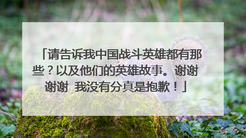 请告诉我中国战斗英雄都有那些?以及他们的英雄故事。谢谢谢谢 我没有分真是抱歉!