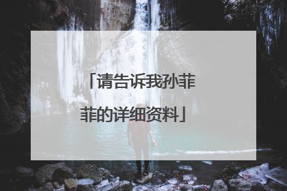 请告诉我孙菲菲的详细资料