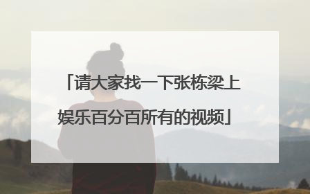 请大家找一下张栋梁上娱乐百分百所有的视频