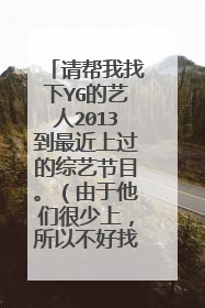 请帮我找下YG的艺人2013到最近上过的综艺节目。（由于他们很少上，所以不好找）