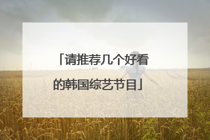 请推荐几个好看的韩国综艺节目