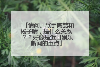 请问。歌手陶喆和杨子晴，是什么关系？？好像是近日娱乐新闻的重点