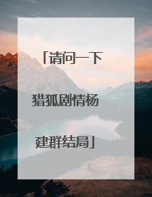 请问一下猎狐剧情杨建群结局