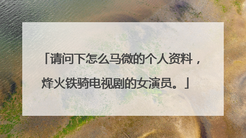 请问下怎么马微的个人资料,烽火铁骑电视剧的女演员。