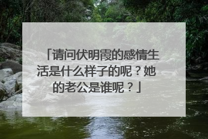 请问伏明霞的感情生活是什么样子的呢?她的老公是谁呢?