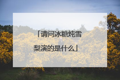 请问冰糖炖雪梨演的是什么