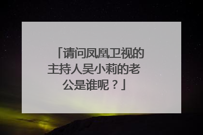 请问凤凰卫视的主持人吴小莉的老公是谁呢?