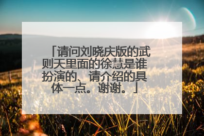 请问刘晓庆版的武则天里面的徐慧是谁扮演的、请介绍的具体一点。谢谢。