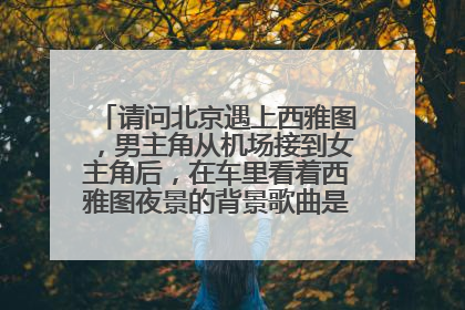 请问北京遇上西雅图,男主角从机场接到女主角后,在车里看着西雅图夜景的背景歌曲是什么?男的唱的。