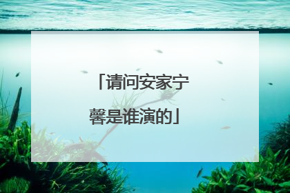 请问安家宁馨是谁演的