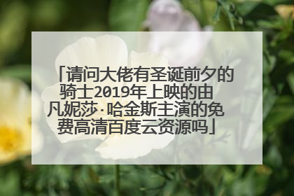 请问大佬有圣诞前夕的骑士2019年上映的由凡妮莎·哈金斯主演的免费高清百度云资源吗