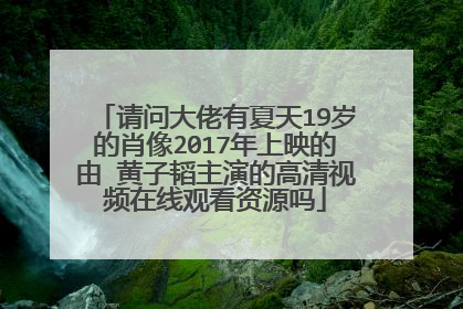 请问大佬有夏天19岁的肖像2017年上映的由 黄子韬主演的高清视频在线观看资源吗