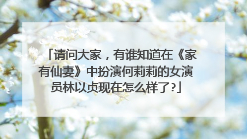 请问大家，有谁知道在《家有仙妻》中扮演何莉莉的女演员林以贞现在怎么样了?