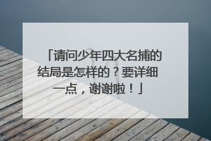 请问少年四大名捕的结局是怎样的?要详细一点,谢谢啦!